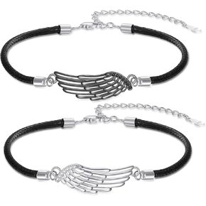 OHAYOO Angel Wings Bracelet Vintage Sterling Silver Bracelet for Women Men Adjustable Wings Bracelet Inspirational Guardian Angel Bangle Bracelets Jewelry Gifts for Mothers in Kuwait