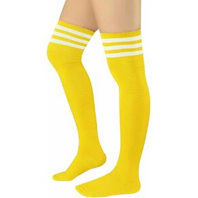 Century Star Thigh High Socks Athletic Striped Stockings for Women Long Tube Stocking Over Knee Plus Size Sports Socks in Kuwait