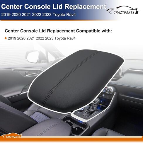 Center Console Lid Compatible with 2019-2023 Toyota Rav4 Armrest Bin Cover Replacement Part # 58920-42010-C0 PVC in Kuwait