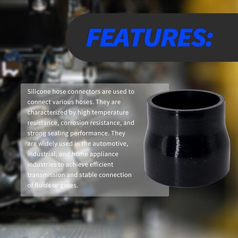ID 3 to 3.5 inch (76-89mm) Straight Silicone Reducer Coupler Hose, 4-Ply 5mm Universal Automotive Silicone Hose Length: 3″(76mm) in Saudi Arabia