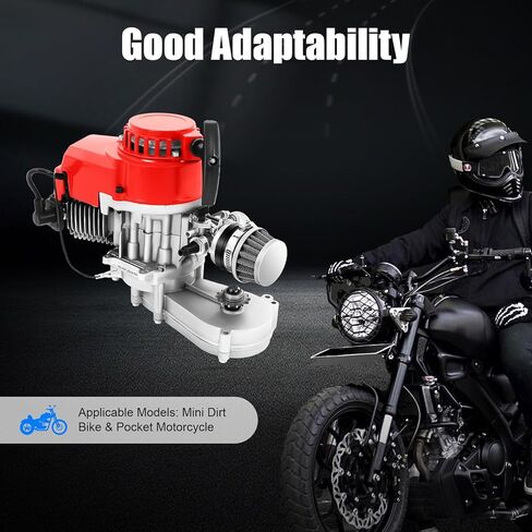 محرك سباق 49CC/50CC ثنائي الأشواط، محرك دراجة نارية صغير 7000 دورة في الدقيقة، محرك بنزين أسطوانة واحدة، تشغيل حبل السحب ونظام الإشعال الإلكتروني، للمركبات على الطرق الوعرة، سباق ATV. in Saudi Arabia
