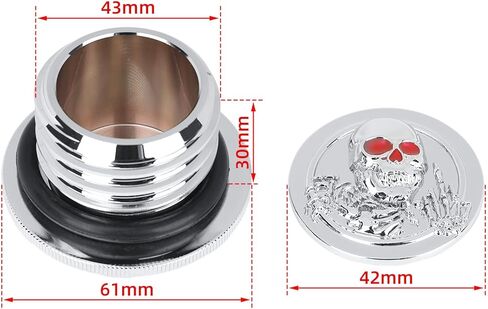 Fuel Gas Tank Cap Cover CNC Aluminum for Harley Touring Road King Softail Dyna Sportster XL 1200 883 X48 Right-hand Thread 3D Skeleton (Black) in Kuwait