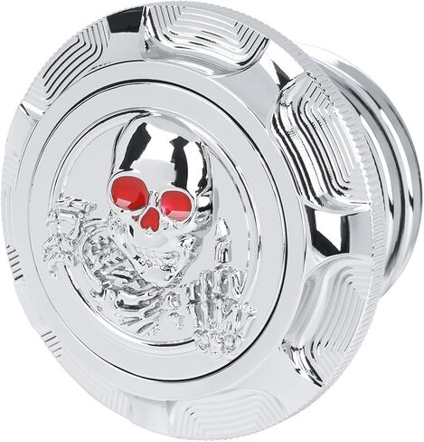 Fuel Gas Tank Cap Cover CNC Aluminum for Harley Touring Road King Softail Dyna Sportster XL 1200 883 X48 Right-hand Thread 3D Skeleton (Black) in Kuwait