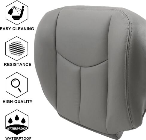NLQR Front Passenger Side Bottom Seat Cover Pewter Gray 922 Replacement Microfiber Leather Compatible with Chevy Silverado Sierra Tahoe Suburban Avalanche Yukon XL 2003 2004 2005 2006 in Saudi Arabia