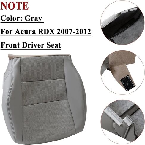 NLQR Front Driver Bottom Replacement Seat Cover Gray Microfiber Leather Compatible with Acura RDX 2007 2008 2009 2010 2011 2012 in Saudi Arabia