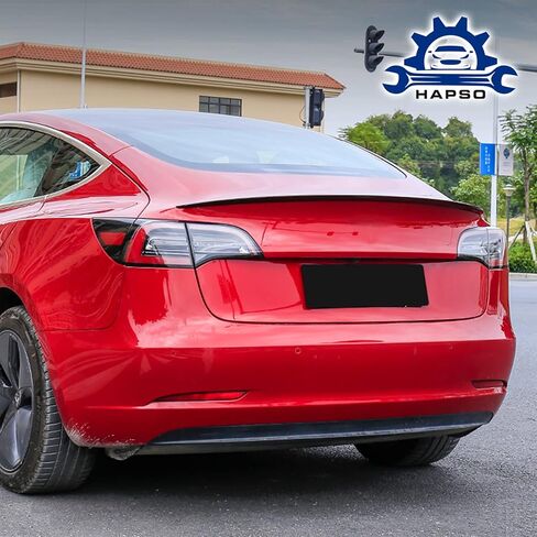 Rear Spoiler Rear Trunk Lid Spoiler Wing Fit for Tesla Model 3 2017-2022 General Model Glossy White Tail Wing Model 3 Factory Exterior Accessories (Glossy White) in Saudi Arabia