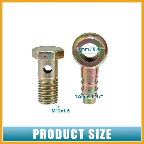 بانجو بولت M12x1.5 12 مم بانجو بولت خرطوم بارب تركيبات محول تركيب خط الفرامل مع غسالات نحاسية لسيارة الدراجات النارية (مجموعة من 2) استبدال in Saudi Arabia