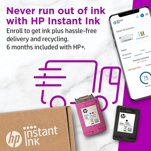 طابعة HP DeskJet 2755e اللاسلكية الملونة الكل في واحد I Print Copy Scan I (26K67A) (متجددة) in Saudi Arabia