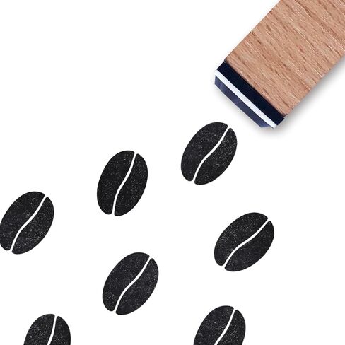 Coffee Bean Rubber Stamp, 3/5 Inch Small Mini Stamp for Scrapbooking Card Making Planner in Saudi Arabia