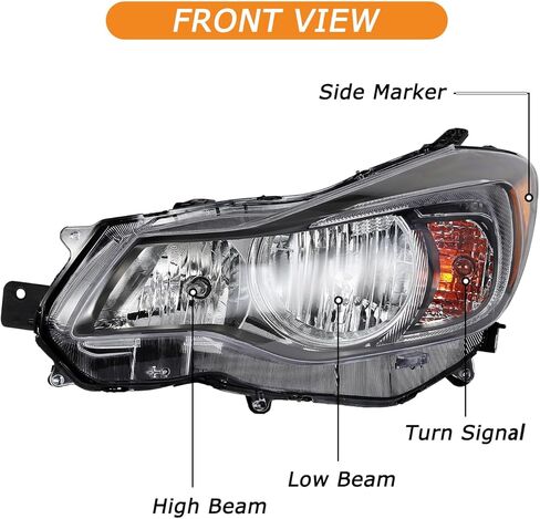 For 2012-2015 Subaru Impreza 2013-2016 XV Crosstrek Headlight Assembly Halogen Headlamp w/Clear Lens w/Bulbs Driver+Passenger Side Replacement SU2502140 SU2503140 in Saudi Arabia