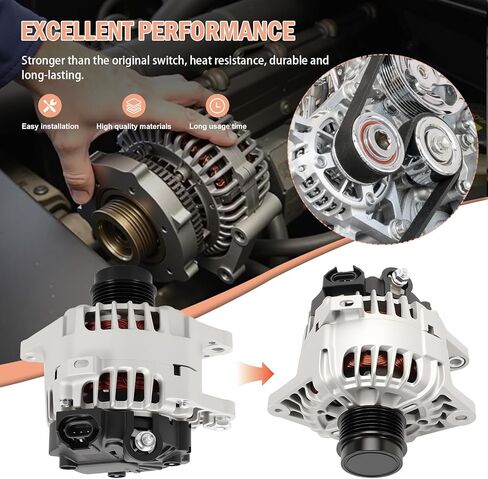 373002B760 Alternator L4 1.6L Compatible with Hyundai Veloster 2013-2017 Kia Forte Forte Koup SX Forte 5 Koup/SX Rio EX/LX/SX Soul Base 73002B760 alternator 1.6 kia soul 2012 37300-2B760 12V 110A in Saudi Arabia