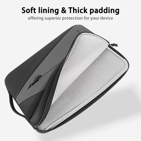 16 Inch Laptop Sleeve Case, Water-Resistant Computer Bag for 16-inch MacBook Pro M4/M3/M2/M1 Pro/Max 2024-2019,Lenovo HP ASUS Dell Acer Chromebook, Black + Grey in Saudi Arabia