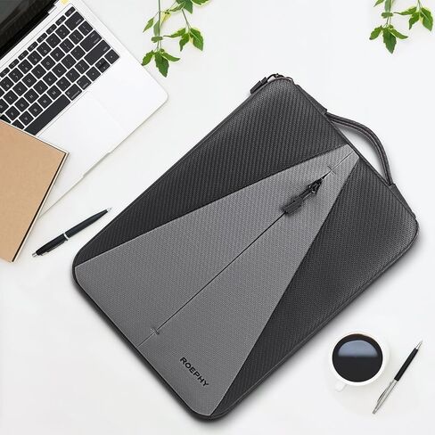 16 Inch Laptop Sleeve Case, Water-Resistant Computer Bag for 16-inch MacBook Pro M4/M3/M2/M1 Pro/Max 2024-2019,Lenovo HP ASUS Dell Acer Chromebook, Black + Grey in Saudi Arabia