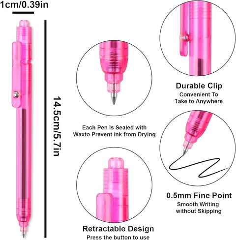 8 عبوات من أقلام الحبر الأسود سريعة الجفاف مقاس 0.5 مم، أقلام جل سوداء جمالية، أقلام كتابة ناعمة قابلة للسحب، قلم لطيف للهدايا المكتبية اليابانية (8 قطع-حبر أسود) in Kuwait