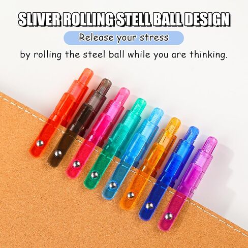 8 عبوات من أقلام الحبر الأسود سريعة الجفاف مقاس 0.5 مم، أقلام جل سوداء جمالية، أقلام كتابة ناعمة قابلة للسحب، قلم لطيف للهدايا المكتبية اليابانية (8 قطع-حبر أسود) in Kuwait