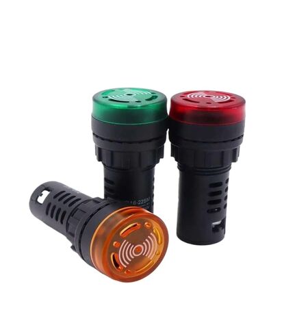 صفارة فلاش LED 16-22SM ضوء وامض مؤشر تشغيل الطاقة إنذار الصوت والضوء 22 مم (AD16 22SMACDC ACDC 24V أصفر) in Saudi Arabia