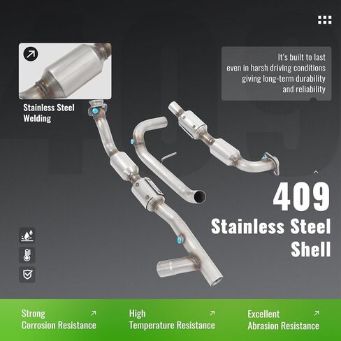 Catalytic Converter Compatible with 1998-2000 Ford F-150 5.4L Only 4WD Vehicle 409 Stainless Steel Silvery in Saudi Arabia
