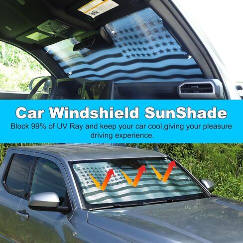 Upgrade Windshield Sunshade for Toyota Tacoma 2024-2025 Front Window Sun Shade Foldable Reflective Sun Visor Custom Sunscreen UV Blocker Privacy Protector HeatShield Keep Your Car Cooler (Silver) in Kuwait