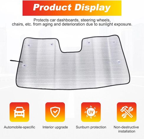 Upgrade Windshield Sunshade for Toyota Tacoma 2024-2025 Front Window Sun Shade Foldable Reflective Sun Visor Custom Sunscreen UV Blocker Privacy Protector HeatShield Keep Your Car Cooler (Silver) in Kuwait