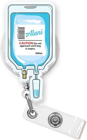 Caution: Do Not Approach Until Bag is Empty Badge Reel Retractable 2 Inches Healthcare, Medical Funny Nurse Alligator Clip/Belt Clip Acrylic Badge Holder Lanyards for Doctor Nursing Id Badges in Saudi Arabia