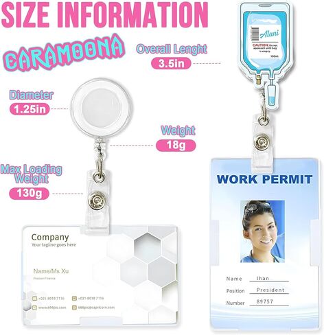 Caution: Do Not Approach Until Bag is Empty Badge Reel Retractable 2 Inches Healthcare, Medical Funny Nurse Alligator Clip/Belt Clip Acrylic Badge Holder Lanyards for Doctor Nursing Id Badges in Saudi Arabia