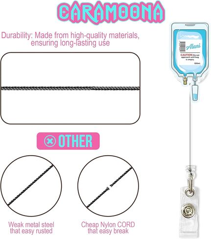 Caution: Do Not Approach Until Bag is Empty Badge Reel Retractable 2 Inches Healthcare, Medical Funny Nurse Alligator Clip/Belt Clip Acrylic Badge Holder Lanyards for Doctor Nursing Id Badges in Saudi Arabia