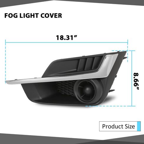 Fog Light Cover Set Compatible with Subaru Impreza 2015-2016 57731FJ400, 57731FJ410, SU1039109, SU1038109 W/Chrome Molding W/O Fog Light Hole in Saudi Arabia