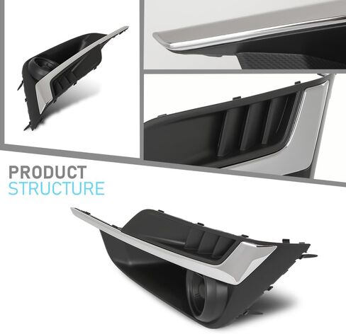 Fog Light Cover Set Compatible with Subaru Impreza 2015-2016 57731FJ400, 57731FJ410, SU1039109, SU1038109 W/Chrome Molding W/O Fog Light Hole in Saudi Arabia