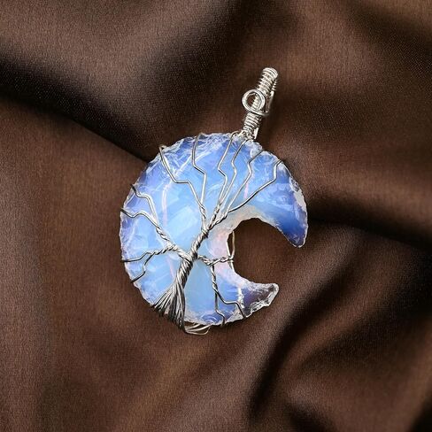 Clear Quartz Tree Of Life Healing Crystal Necklace - Promotes Balance & Clarity. Growth & Abundance in Kuwait