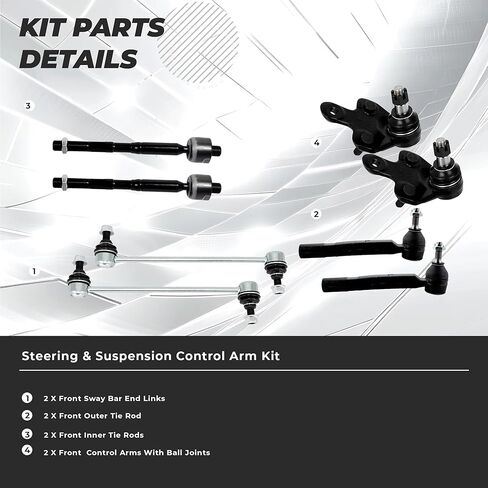 lronants Front Ball Joints Sway Links & Outer Tie Rods Suspension Kit Compatible with 2010-2015 Lexus RX350 RX450h, 2008-2019 Toyota Highlander, 2009-2016 Toyota Venza in Saudi Arabia