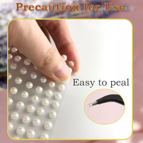 2790Pcs Pearl Stickers, Self Adhesive Pearls Gems Flat Back, 12 Sheets Stick On Pearls for Crafts, Nail, Hair, Face, Eyes, Makeup, Art, Scrapbooking, DIY, Wedding, Assorted Size 3/4/5/6mm in Saudi Arabia
