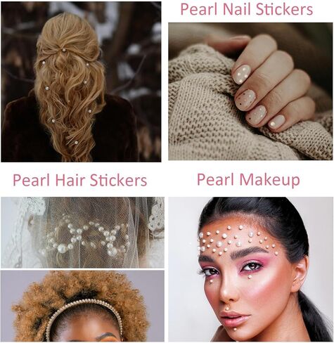 2790Pcs Pearl Stickers, Self Adhesive Pearls Gems Flat Back, 12 Sheets Stick On Pearls for Crafts, Nail, Hair, Face, Eyes, Makeup, Art, Scrapbooking, DIY, Wedding, Assorted Size 3/4/5/6mm in Saudi Arabia