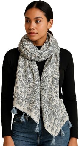 Women's Lightweight Summer Scarf with Tassels in Saudi Arabia