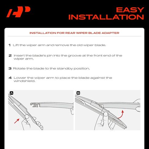 A-Premium Windshield Wiper Blades with Wear Indicator & Towel - Compatible with Buick Envision 2021 2022 2023 2024 - Front Rear Wipers Blade for 24"/20"/11", Hook/RL2 with rib Arm Connector, Pack of 3 in Saudi Arabia