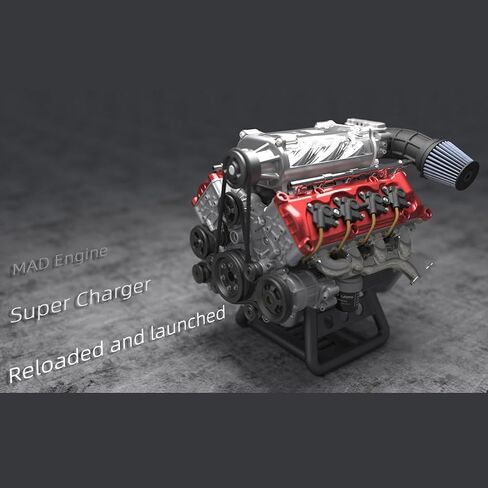 مجموعة نماذج محرك V8 التي تعمل، محرك V8 للطباعة ثلاثية الأبعاد MAD لـ AX90104 SCX10Ⅱ Capra VS4-10 Pro/Ultra Model Car، محاكاة ديناميكية V8 تعمل للبالغين للبناء in Saudi Arabia