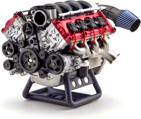 Wauvmoss Mini V8 Engine Kits That Runs, V8 Model Engine Kit Cison Engine MAD RC Engine Model Kits for Adults to Build, Plastic Model Suitable for Car AX90104 SCX10Ⅱ Capra VS4-10 Pro/Ultra (V8 I) in Saudi Arabia
