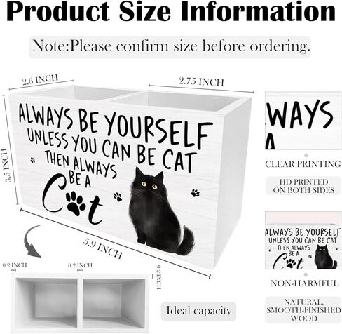 Panda Pen Holder for Desk, Inspirational Panda Wooden Box Sign Desk Decor for Home Office Decoration, Always Be Yourself Motivational Pencil Organizer, Pandas Lover Gifts in Kuwait