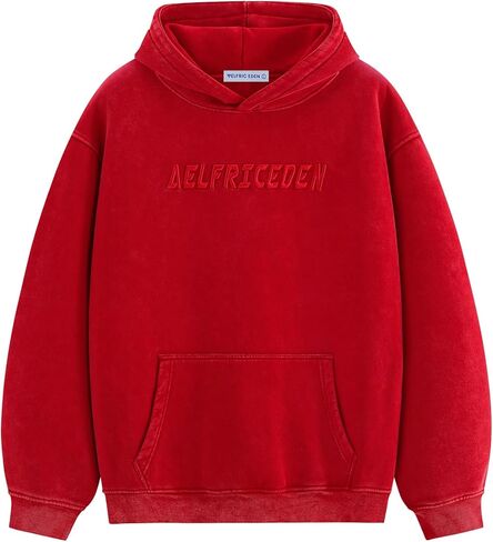 Aelfric Eden Mens Hoodies Oversized Vintage Acid Wash Hoodie Heavyweight Cotton Fleece Hoodies Hooded Sweatshirt Streetwear in Kuwait