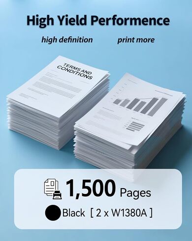 138A Toner Cartridge 2-Pack W1380A Black (with Latest Chip) – High-Capacity Replacement Compatible for HP Laser Jet Pro 3001dw 3001fdw MFP 3101fdw 3101sdw 3,000 Page Yield | 138A Monochrome in Saudi Arabia