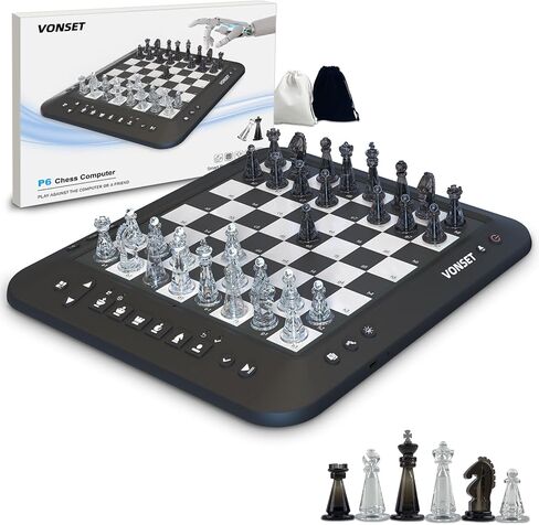 P6 Electronic Chess Board Chess Computer Talking Smart Chess Board Magnetic Electronic Chess Set with LED for Kids & Adults in Saudi Arabia