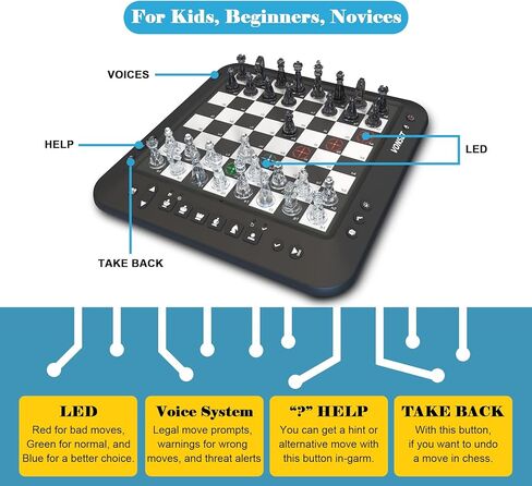 P6 Electronic Chess Board Chess Computer Talking Smart Chess Board Magnetic Electronic Chess Set with LED for Kids & Adults in Saudi Arabia