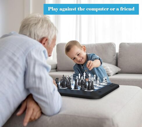 P6 Electronic Chess Board Chess Computer Talking Smart Chess Board Magnetic Electronic Chess Set with LED for Kids & Adults in Saudi Arabia