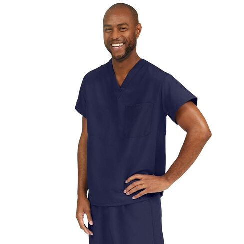 Medline PerforMAX Unisex Reversible V-Neck Scrub Top, 2 Pockets, Black, Size Large in Kuwait