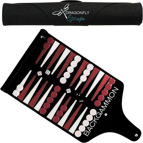 Roll-Up Travel Backgammon Game | Lightweight Roll-up Backgammon Set | Travel Backgammon Sets for Adults | Portable Travel-Size Strategy Board Game for Camping, Backpacking or Beach in Saudi Arabia