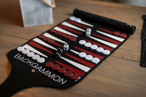 Roll-Up Travel Backgammon Game | Lightweight Roll-up Backgammon Set | Travel Backgammon Sets for Adults | Portable Travel-Size Strategy Board Game for Camping, Backpacking or Beach in Saudi Arabia