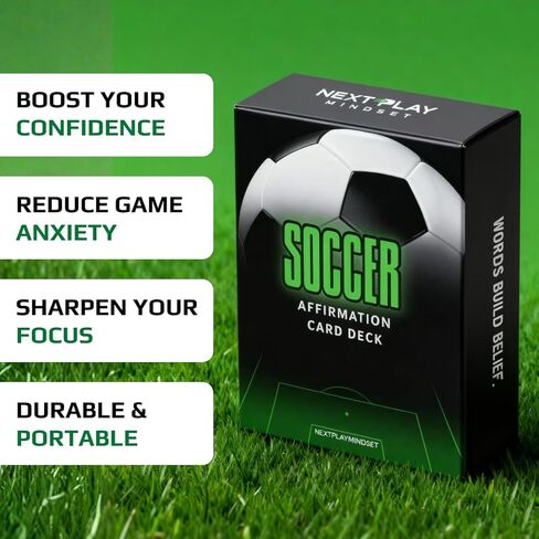 Soccer Affirmation Card Deck for Athletes – 52 Mental Performance Self-Talk Cards for Confidence, Focus & Game-Day Preparation – Motivational Gift for Teens, Players, or Coaches in Saudi Arabia