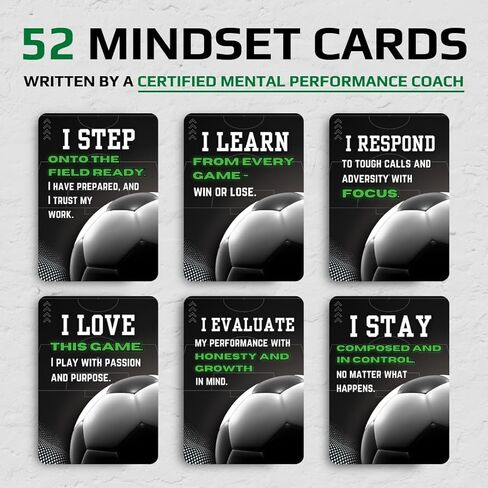 Soccer Affirmation Card Deck for Athletes – 52 Mental Performance Self-Talk Cards for Confidence, Focus & Game-Day Preparation – Motivational Gift for Teens, Players, or Coaches in Saudi Arabia
