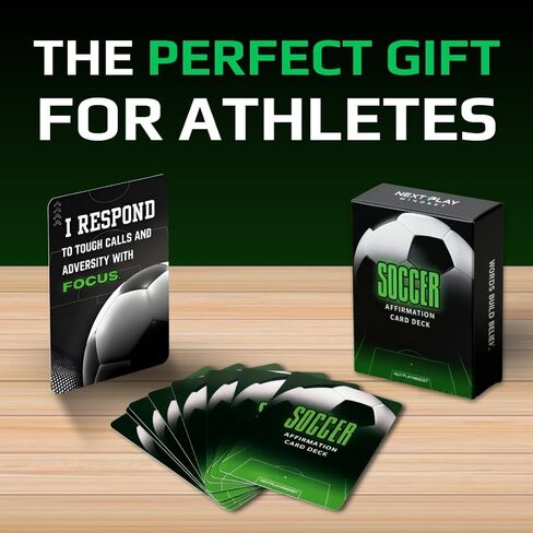 Soccer Affirmation Card Deck for Athletes – 52 Mental Performance Self-Talk Cards for Confidence, Focus & Game-Day Preparation – Motivational Gift for Teens, Players, or Coaches in Saudi Arabia
