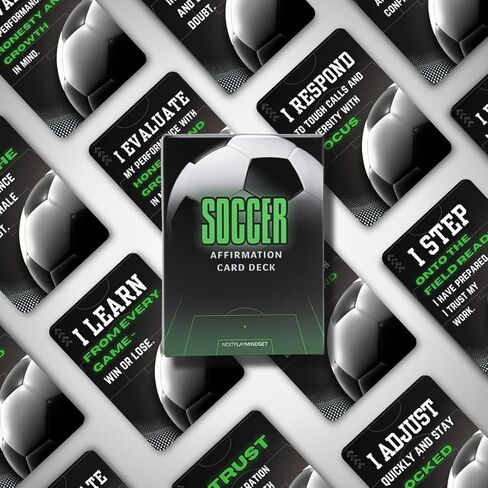 Soccer Affirmation Card Deck for Athletes – 52 Mental Performance Self-Talk Cards for Confidence, Focus & Game-Day Preparation – Motivational Gift for Teens, Players, or Coaches in Saudi Arabia
