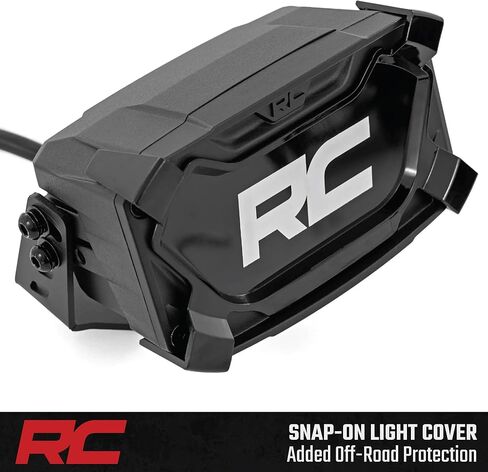 أغطية إضاءة LED مقاس 5 بوصات من Rough Country مع DRL كهرماني وأبيض - 8,000 لومن، مصابيح CREE LED بقدرة 40 وات، مصابيح للطرق الوعرة مع شعاع فيضان، مقاومة للماء IP67 (مجموعة من 2) in Saudi Arabia